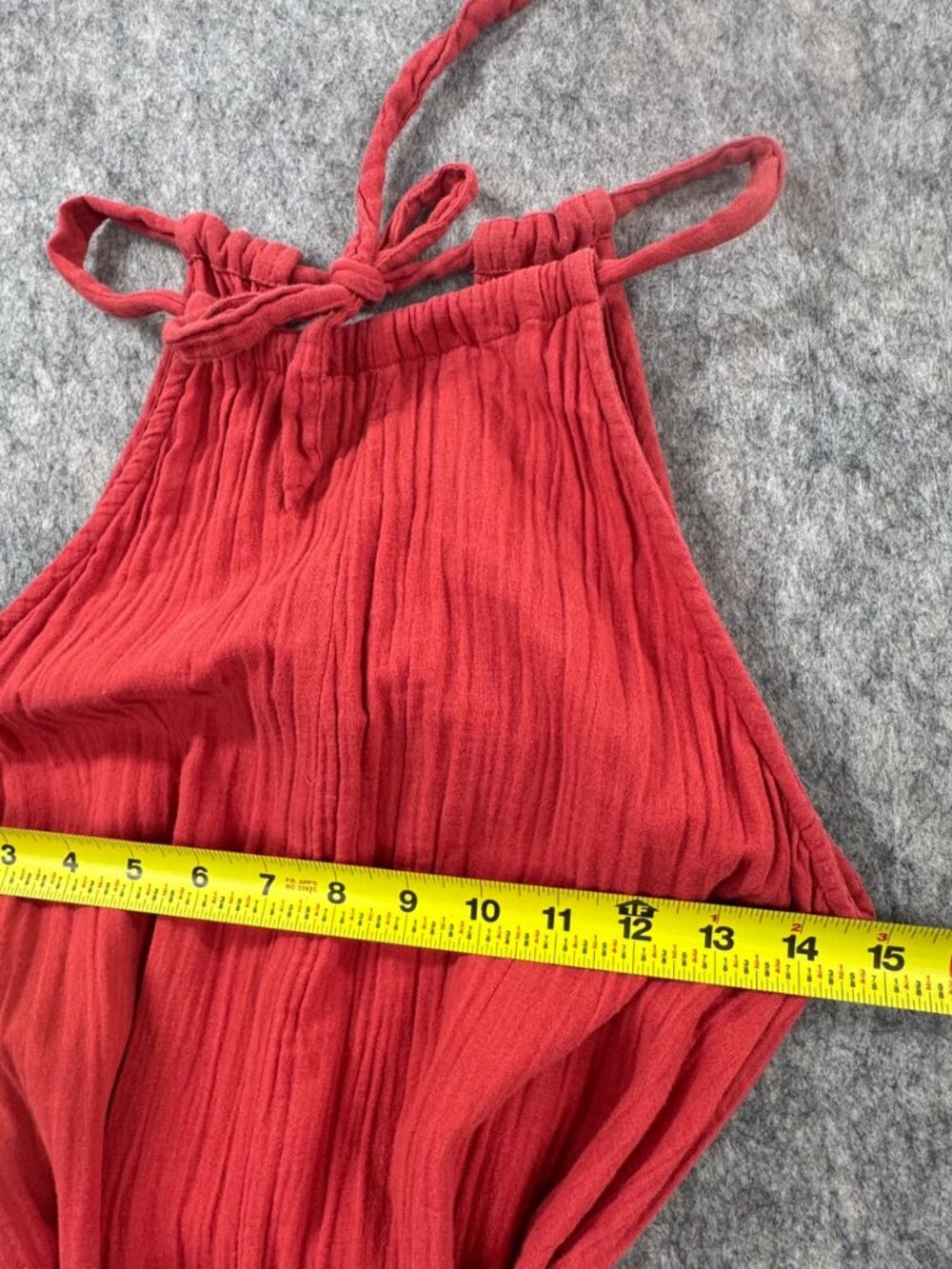 Pact Jumpsuit Halter Sz S Organic Cotton Coral Wide Leg - Picture 4 of 10